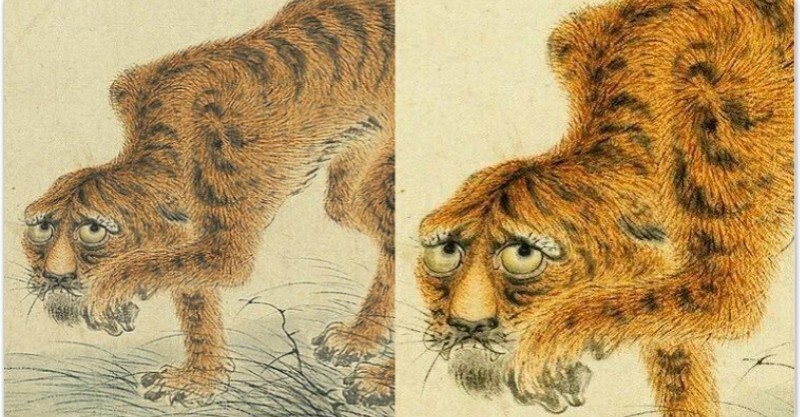 他把老虎画成「病猫」反成传世名画,专家放大5倍看:发现「另有乾坤」
